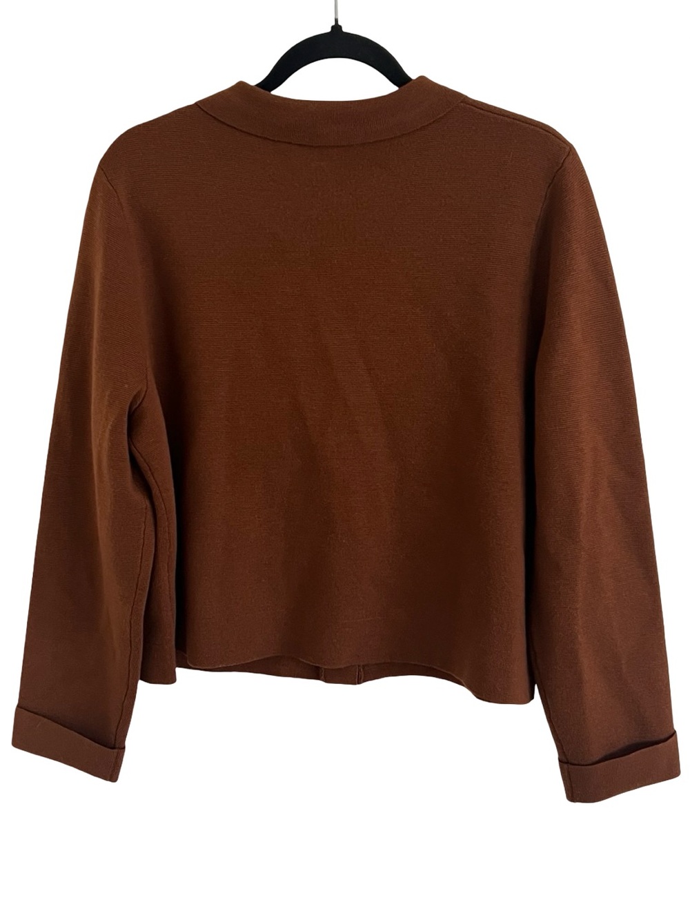 Sezane Betty Merino Wool Cardigan in Brown Hazelnut XL - Picture 2 of 5
